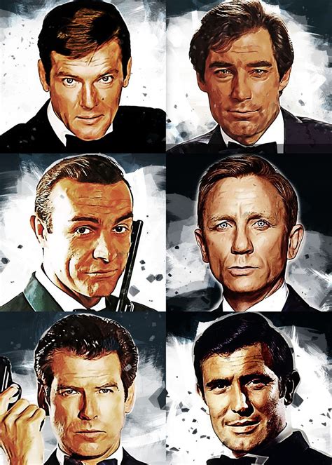 James Bond 007 Portraits Poster By Fasata Design Displate Artofit