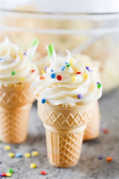 Rainbow Sprinkled Ice Cream Cone Cupcakes Recipe