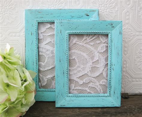 Mint Green Distressed Picture Frames With Glass By Sealoveandsalt