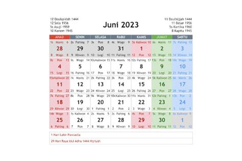 Kalender 2023 Lengkap Dengan Tanggal Merah Libur Nasional Januari