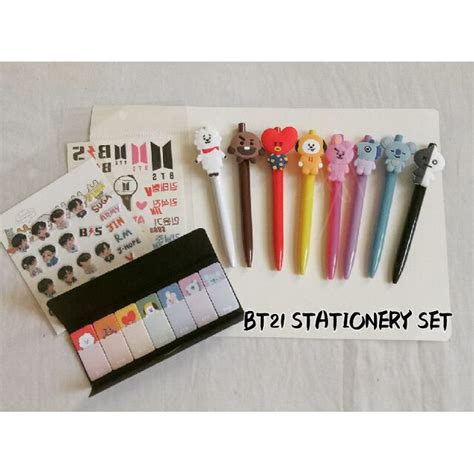 Bt21 All Character Pens And Stationery Set Shopee Philippines