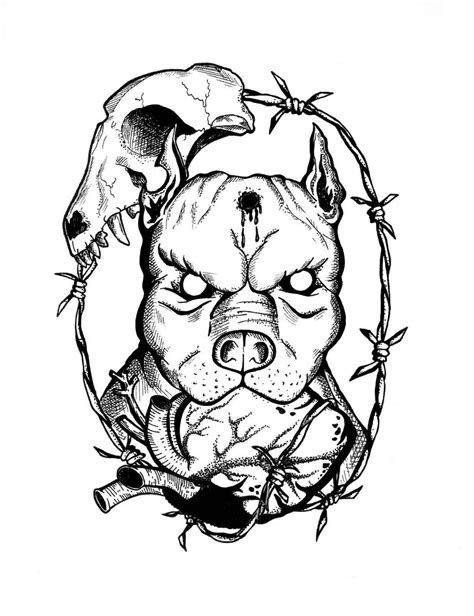 Tribal Pitbull Tattoo Design Amazing Tats Pinterest Sketch Coloring Page