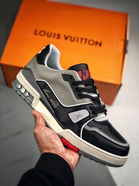 The Virgil Abloh Louis Vuitton Lv Trainer Sneaker Boot 54 Black Grey
