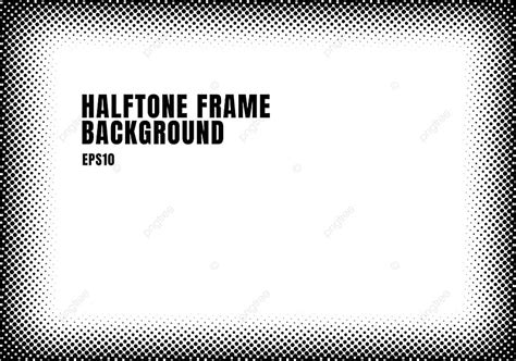 Black Halftone Dots Texture Frame On White Background With Copy Space