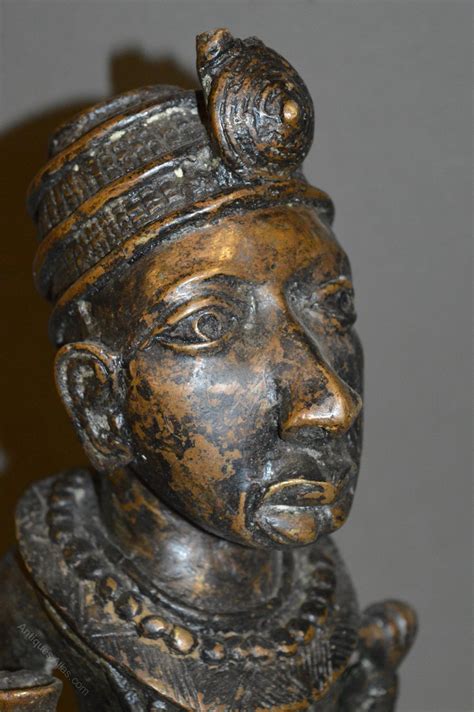 Antiques Atlas Large African Benin Bronze Tribal Statuec1950