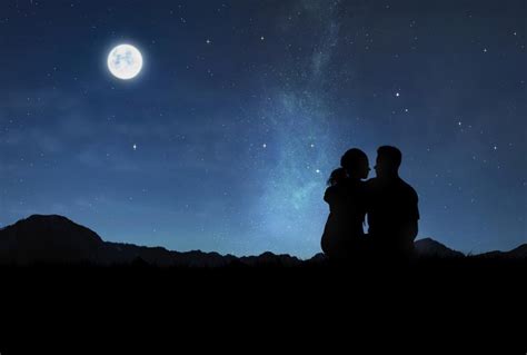 Free Stock Photo Of Lovers Under The Moonlight Romantic Couple
