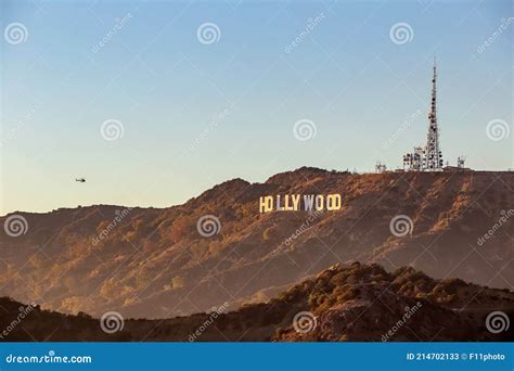 The Hollywood Sign In Los Angeles At Sunset Editorial Stock Photo