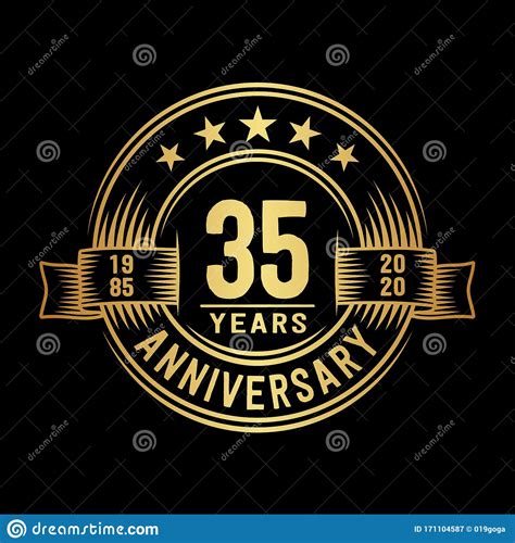 35 Years Anniversary Celebration Logotype 35th Years Logo Vector And