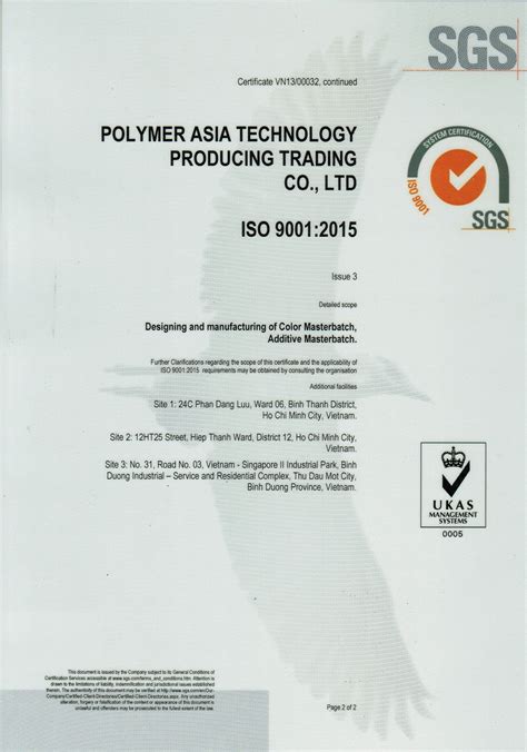 Iso 90012015 Certificate 2019 2022 Polymer Asia Innovation In