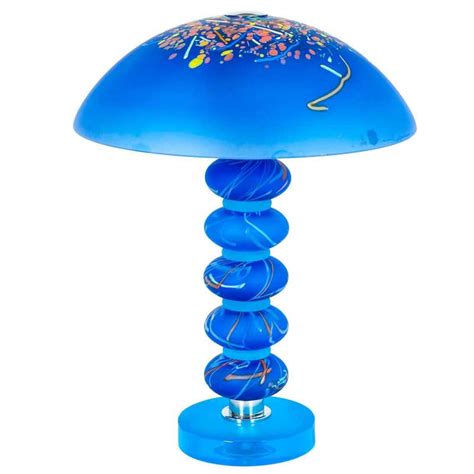 Italian Venetian Table Lamp Blown Murano Glass Blue Murrine Cenedese 1990s At 1stdibs