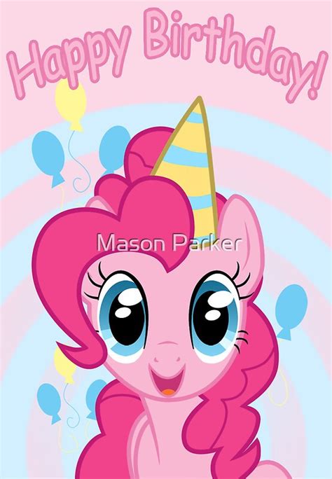 Pinkie Pie Birthday Card Postcard My Little Pony Greeting Cards By