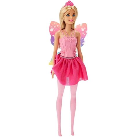 Barbie Dreamtopia Fairy Winged Doll Blonde Hair Pink Dress