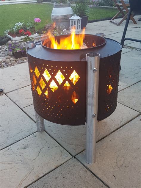 A fire pit made from a tractor tire rim is one of the easiest fire pit. My homemade FIRE PIT made from my old washing machine ...
