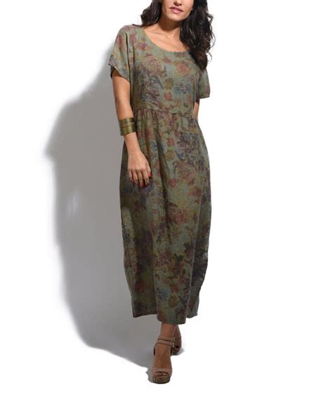 Take A Look At This Khaki Floral Linen Midi Dress Plus Too Today