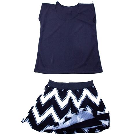 ropa deportiva para niña conjunto blusa falda short 010