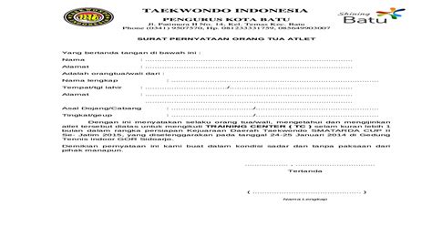 Selaku orang tua dari anak saya : Contoh Surat Pernyataan Persetujuan Orang Tua - Bagi ...