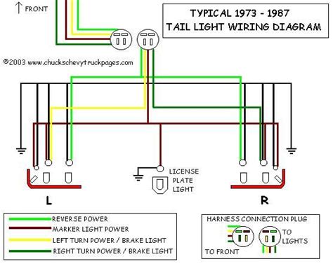 73 87 Tail Light Wiring Harness