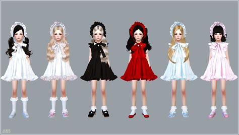 Childpure Doll Dress순수 인형 드레스남녀 어린이 의상 Sims4 Marigold 인형 드레스 심즈