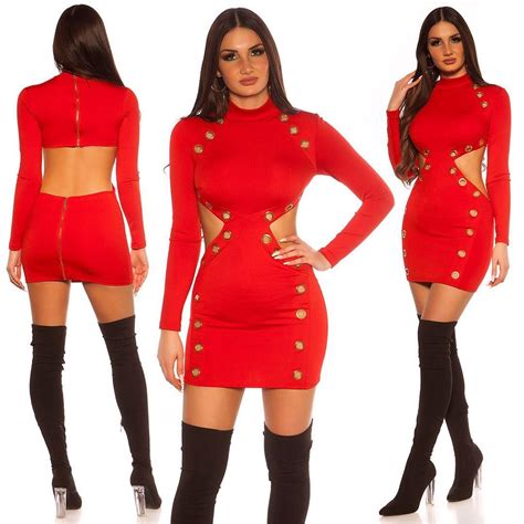 Comprar Vestido Rojo Con Ojales Y Espalda Sexy Vestidos Ajustados Cortos