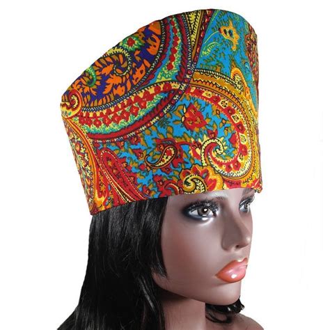 Ankara African Wax Print Tribal Hat Headdress Crown Kufi Handmade Sizes Xs To Xxl Free