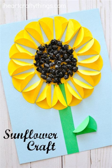 Folded Paper Sunflower Craft Sunflower Crafts Paper Sunflowers Crafts