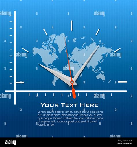 Illustration Of Clock On World Map Stock Photo Alamy