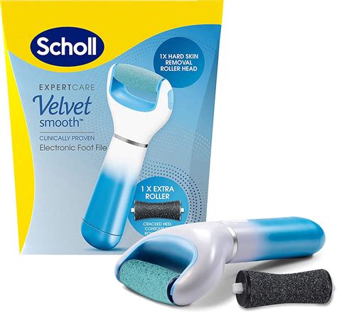 Scholl Velvet Smooth Electric Foot File With Exfoliating Refill Blue