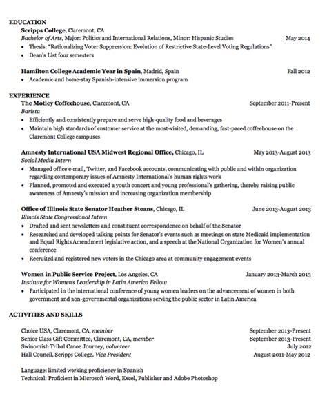 Sample Resume For Work Immersion Simple Resume