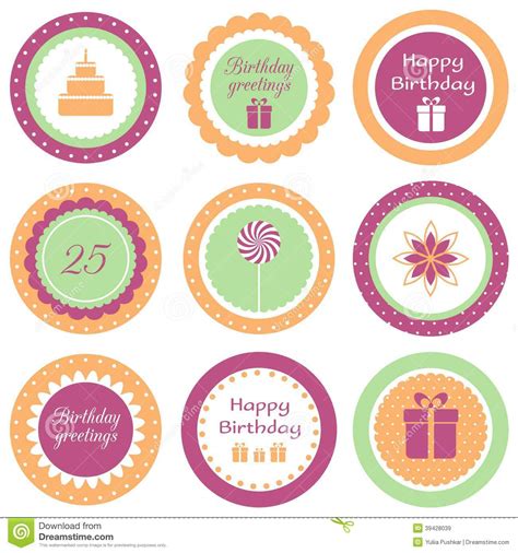 These colorful free printable birthday cupcake toppers come in two shapes and can easily be printed and made at home. Birthday Cupcake Toppers Stock Vector - Image: 39428039