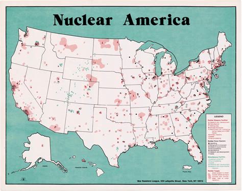Thematic Map Of The American Nuclear Complex By The War Resisters League Rare And Antique Maps