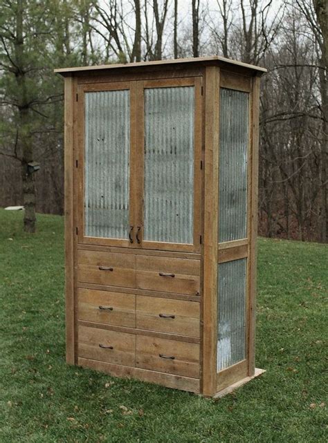Are you planning to build a diy gun cabinet for securing your guns? Rustic Linen Cabinet - Reclaimed Barn Wood w/Tin Inserts ...