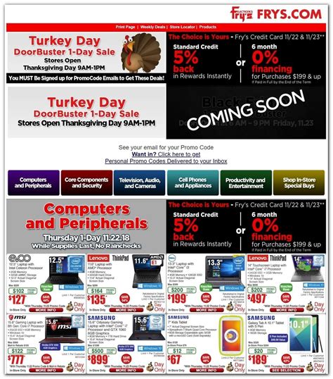 Fry's retailed software, consumer electronics, househ. Fry's Electronics Black Friday Sale Ad 2019