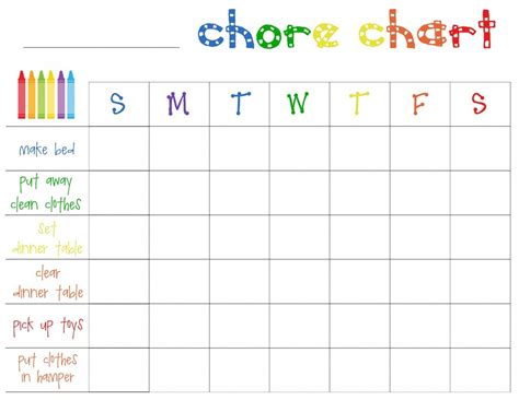 Free Editable Printable Chore Charts For Adults Printable Templates