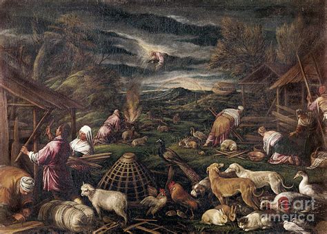 Noe After The Deluge Painting By Jacopo Da Ponte Called Jacopo