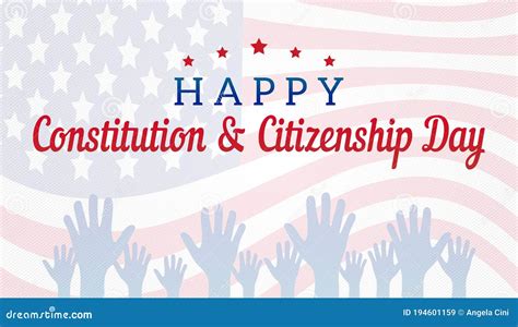 Happy Constitution Day Vector Lettering Isolated Illustration On White