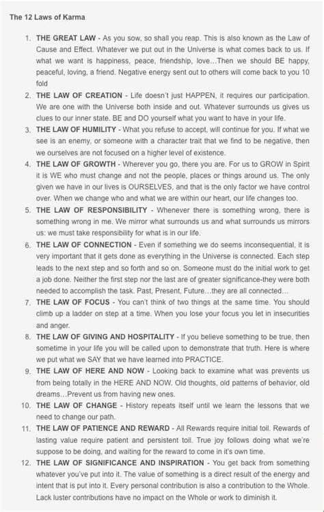 Law Of Karma 12 Laws Of Karma Karma