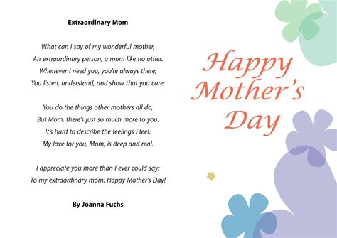 Mothers Day Poetry Templates