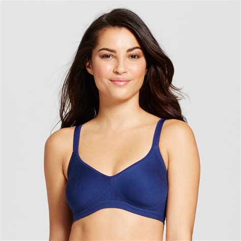 Simply Perfect By Warner S Women S Underarm Smoothing Seamless Wireless Bra Navy L In