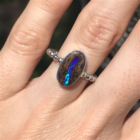 Australian Boulder Opal Ring By Signatureopal On Etsy Australian Boulder Opal Ring Australian