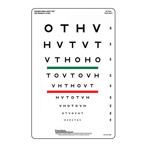 Hotv Redgreen Bar Vision Test Chart Assessments Bernell Corporation