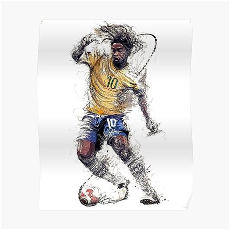Art Ronaldinho Drawing Poster For Sale By Vionamita Redbubble