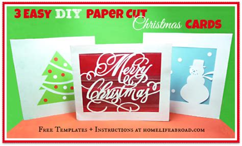 3 Easy Diy Paper Cut Christmas Cards Home Life Abroad