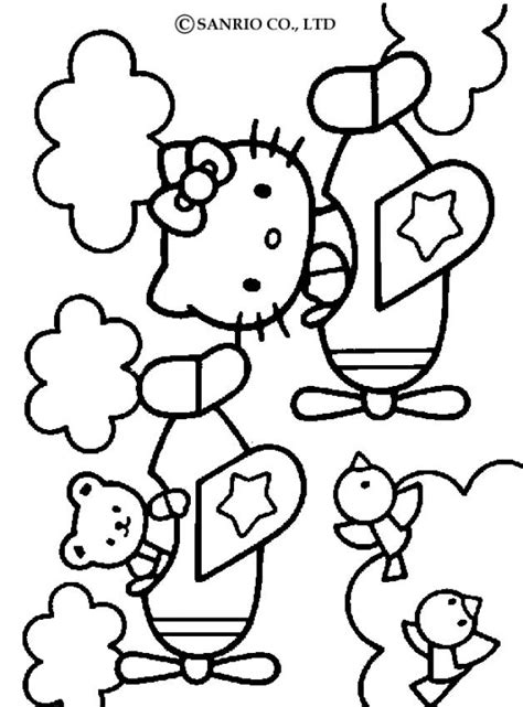 Download or print this amazing coloring page: HELLO KITTY coloring pages - Hello Kitty and friends