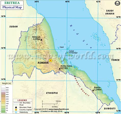 Physical Map Of Eritrea