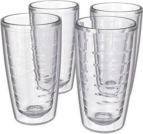 4 pack insulated tumblers 16 ounce drinking glasses made in usa clear 16oz glassware