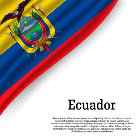 Dibujo De La Bandera De Ecuador Ondeando La Bandera Del Ecuador Vector — Vector De Stock