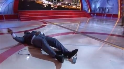 Watch Shaq Falls Tumbles On Tnt Set Sports Illustrated