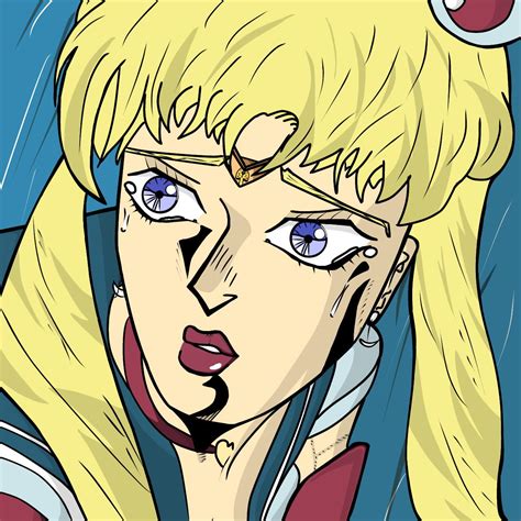 definitely not the best but i tried sailor moon in golden wind art style not sure if this