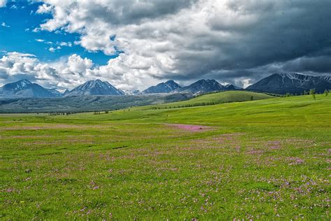Landscape The Mongolian And Russian Border Mountains Fax The