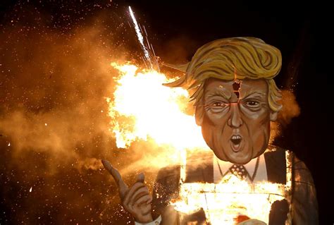 Donald Trump Effigy Burned In Edenbridge Bonfire Night Celebrations